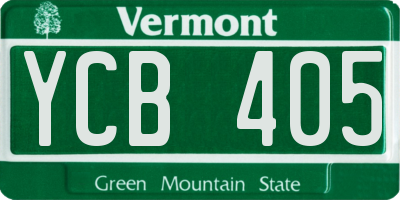VT license plate YCB405