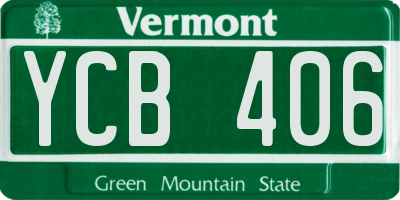 VT license plate YCB406