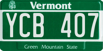 VT license plate YCB407