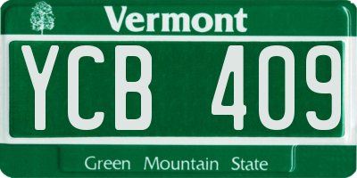 VT license plate YCB409