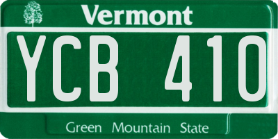 VT license plate YCB410