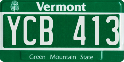 VT license plate YCB413