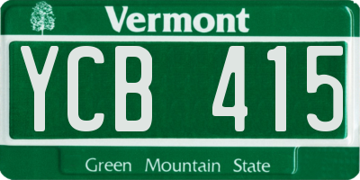 VT license plate YCB415