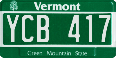VT license plate YCB417