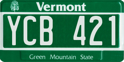 VT license plate YCB421