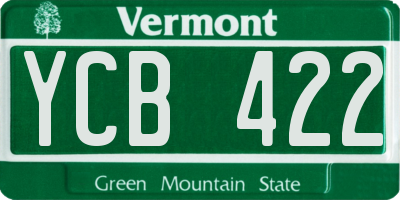 VT license plate YCB422