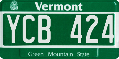 VT license plate YCB424