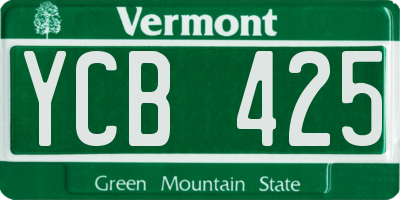 VT license plate YCB425