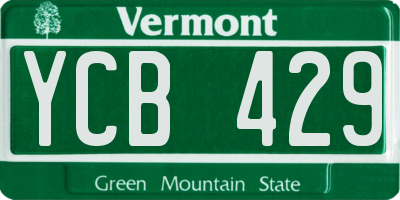 VT license plate YCB429