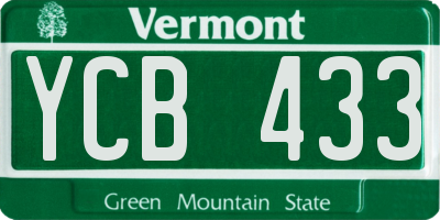 VT license plate YCB433