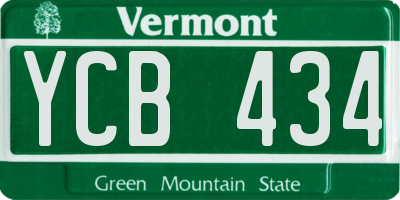 VT license plate YCB434