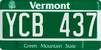 VT license plate YCB437