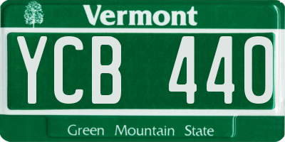 VT license plate YCB440
