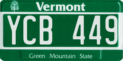 VT license plate YCB449