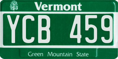 VT license plate YCB459