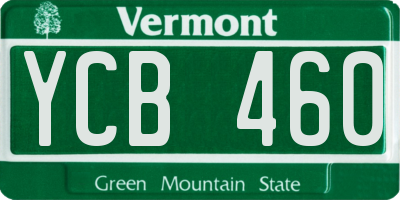 VT license plate YCB460