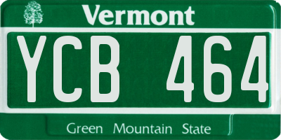 VT license plate YCB464