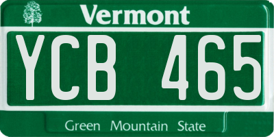 VT license plate YCB465