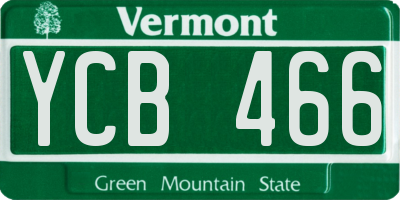 VT license plate YCB466