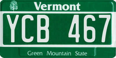 VT license plate YCB467
