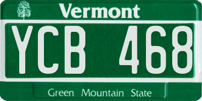 VT license plate YCB468