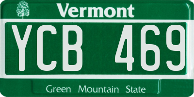 VT license plate YCB469