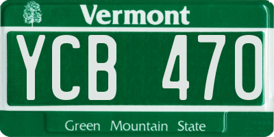 VT license plate YCB470