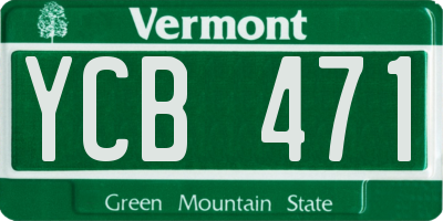 VT license plate YCB471