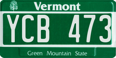 VT license plate YCB473