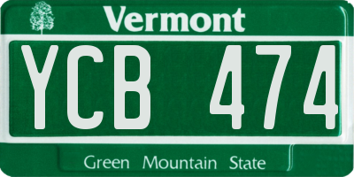 VT license plate YCB474