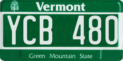 VT license plate YCB480
