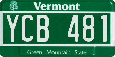 VT license plate YCB481