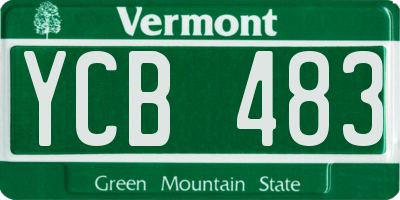 VT license plate YCB483