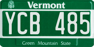 VT license plate YCB485