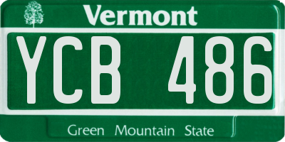 VT license plate YCB486