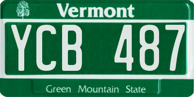 VT license plate YCB487