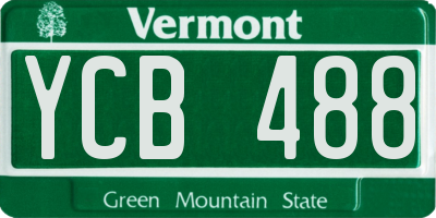 VT license plate YCB488