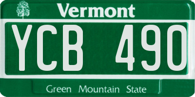 VT license plate YCB490