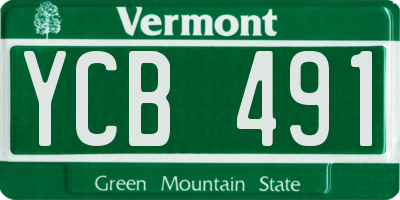 VT license plate YCB491