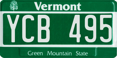 VT license plate YCB495