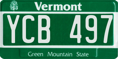 VT license plate YCB497