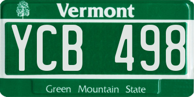 VT license plate YCB498