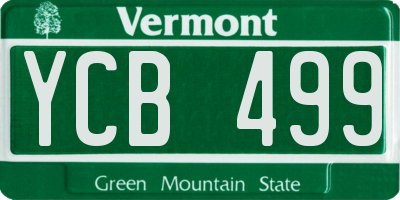 VT license plate YCB499