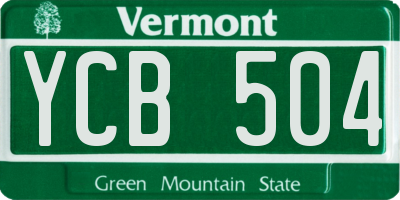 VT license plate YCB504