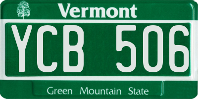 VT license plate YCB506