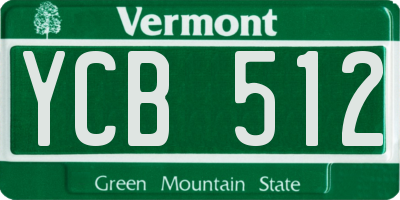 VT license plate YCB512
