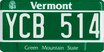 VT license plate YCB514