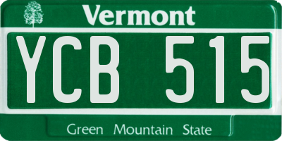 VT license plate YCB515
