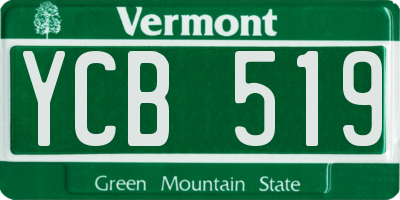VT license plate YCB519