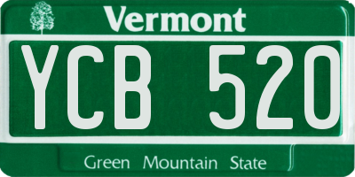 VT license plate YCB520